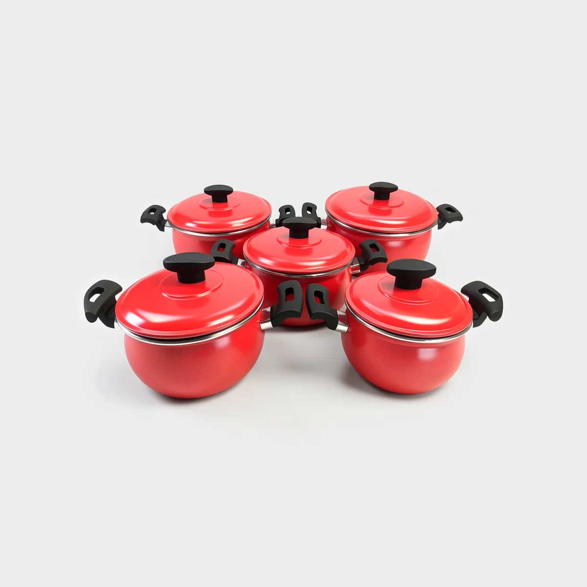 Jogo de caçarolas Bojuda Vermelho — frente