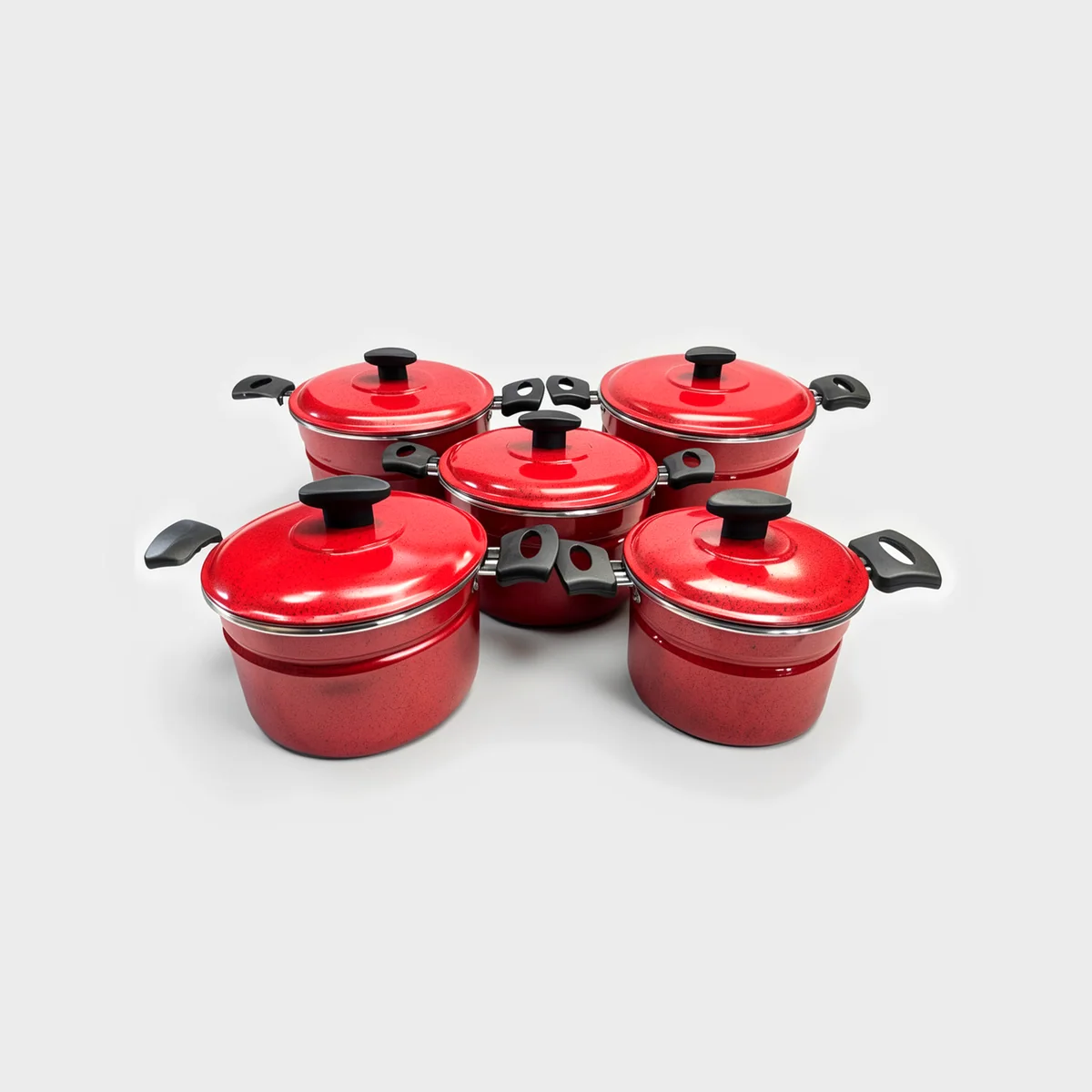 Jogo de caldeirãos Alemão Vermelho — frente