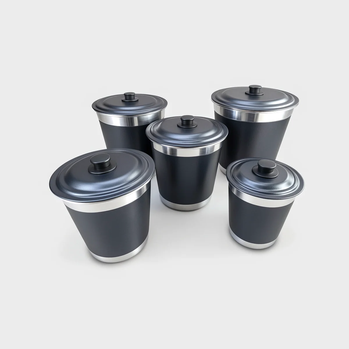 Conjunto para mantimentos Alumínio natural — frente